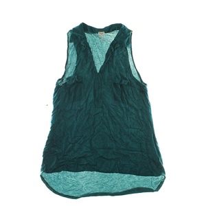 Splendid Ruffle Top Womens Sz L green